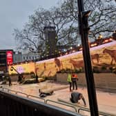 Set up is underway for the Mufasa premiere in London tonight 
