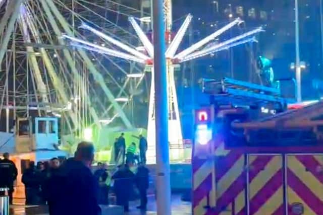 Emergency services attend the scene at the Star Flyer