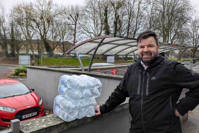Cheam resident Tony was one of the first to access the water bottle station at Westcroft Leisure Centre in Carshalton