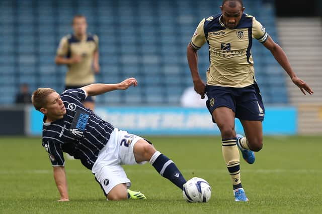 Waghorn in action for Millwall against Leeds United in 2013.