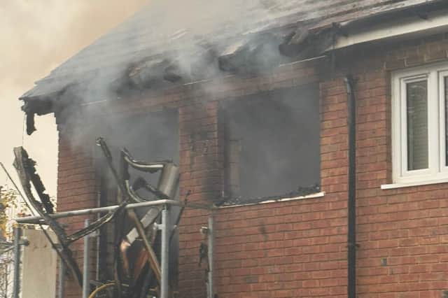 The aftermath of a fire caused after an e-bike battery exploded.