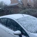 Snow falls in Leicestershire.