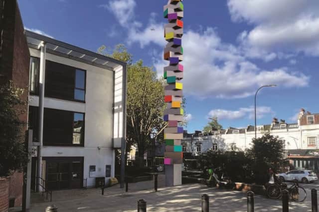 How the sculpture could look outside of Goldsmiths University's library in New Cross, South London
