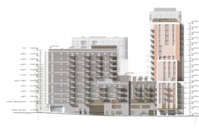 Drawings showing new tower blocks planned for Brentford