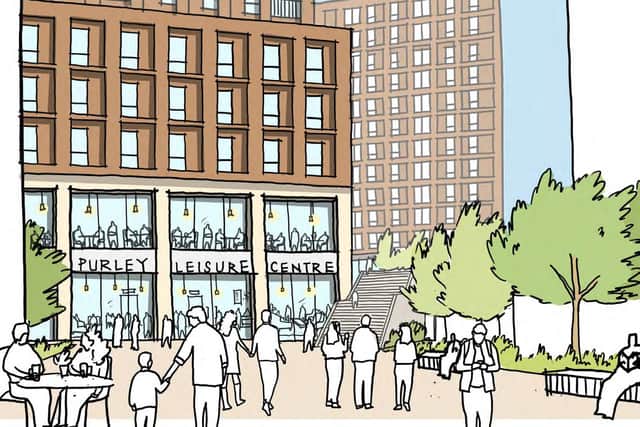 Emerging plans for the redevelopment of Purley Leisure Centre and old Sainsbury's supermarket
