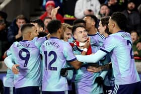 Gabriel Martinelli was on target against Brentford.
