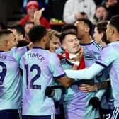 Gabriel Martinelli was on target against Brentford.