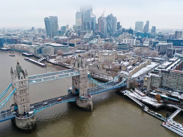 A snow warning has been issued for London by the Met Office