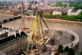 The 'London Eye', The Largest Observation Wheel In The World, Is Under Construction As Part Of The New Millenium Pier On The South Bank Of The River Thames In London, August 27Th, 1999. 