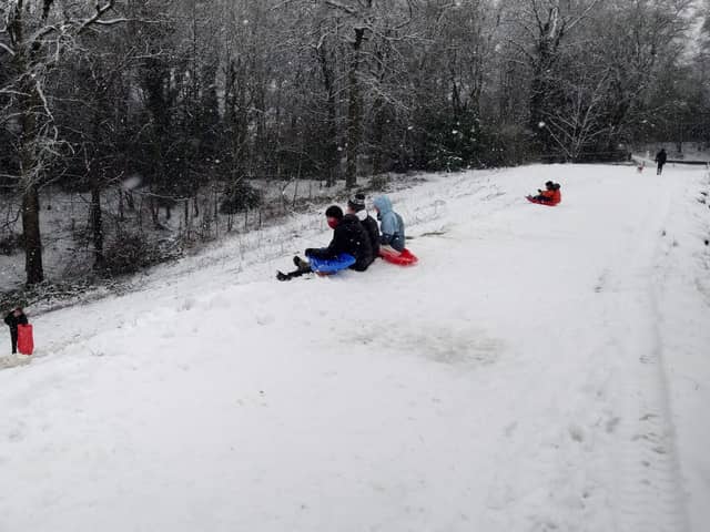 Daredevils have wasted no time in making the most of the snow, after Leeds awoke to a frosty winter wonderland.