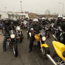 Motorbike riders depart the Ace Cafe London for the annual "Southend Shakedown", a mass motorbike ride from the iconic bikers cafe to Southend on April 13, 2009 in London