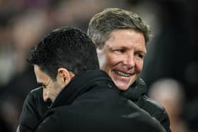 Crystal Palace manager Oliver Glasner and Arsenal boss Mikel Arteta.