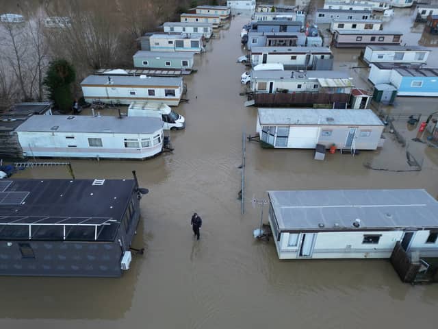 View of the flooding at Proctor's Pleasure Park near Barrow upon Soar, Leicestershire.