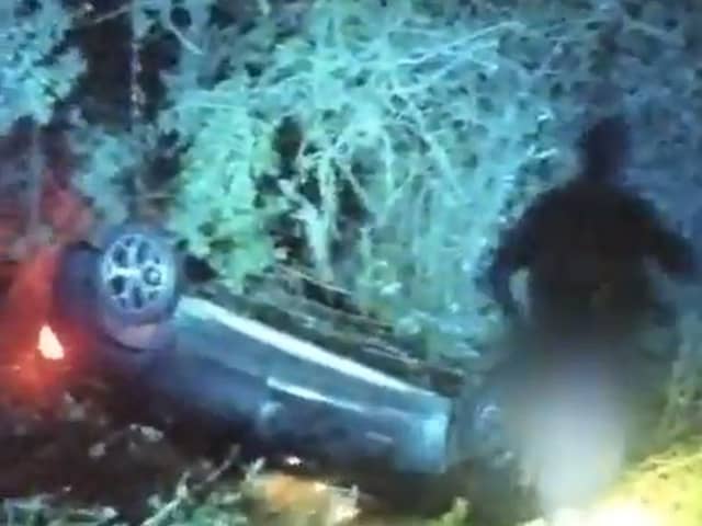 Drink-driving glamper flips car while going to buy more alcohol.