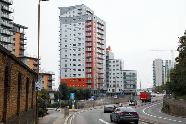 The tower blocks, Mast Quay Phase 2, developed by the Comer Homes Group