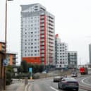 The tower blocks, Mast Quay Phase 2, developed by the Comer Homes Group