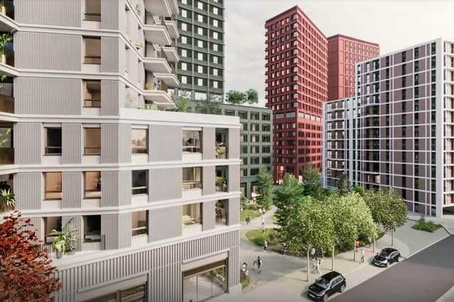 There would be commercial units and community spaces on the ground floors of the buildings