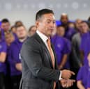 Currys CEO Alex Baldock speaks during a 'PM Connect' event at the Currys Repair Centre in 2023 (Photo: JOE GIDDENS/POOL/AFP via Getty Images)
