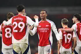 Gabriel is on target against Spurs.