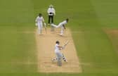 Joe Root of England scoops Shardul Thakur of India for six  during Day Five of the Fifth LV=Insurance Test Match at Edgbaston on July 05, 2022 in Birmingham, England.