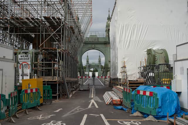   The bridge, which connects Hammersmith with Barnes, has been shut to motor vehicles since April 2019   