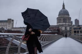 London is once again about to be battered with strong winds and heavy rain