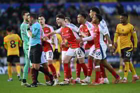 Arsenal went down to 10 men against Wolves.
