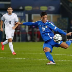 Raspadori in action for Italy