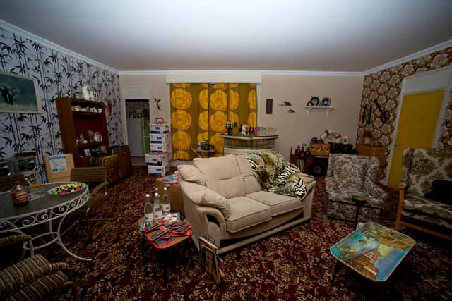 A replica of Del Boy and Rodney's living room at the Ideal Home Show