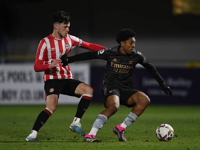 Alex Gilbert in action for Brentford.