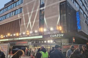 Press wait to enter Curzon Mayfair for the premiere of September 5