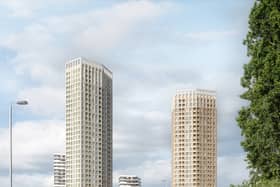 The Waltham Forest Lea Bridge towers will be built to 26 and 29 storeys high
