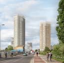 The Waltham Forest Lea Bridge towers will be built to 26 and 29 storeys high