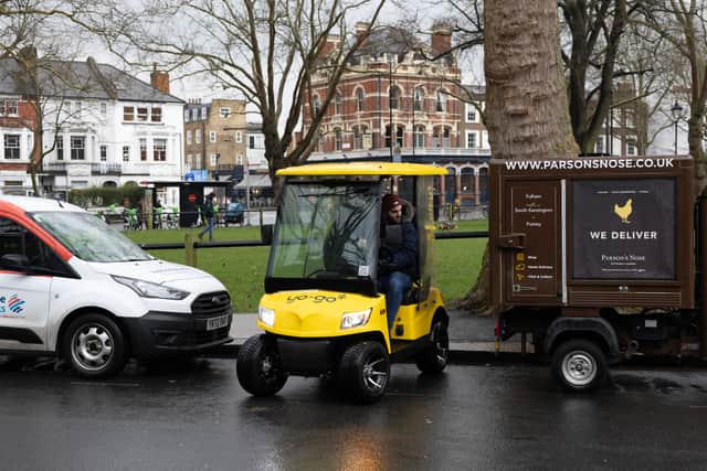 Local democracy reporter Adrian Zorzut tries the Yo-Go buggies in Fulham