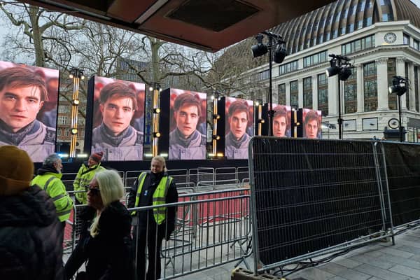 Set up is underway for the Mickey 17 premiere in London