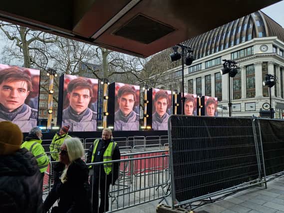 Set up is underway for the Mickey 17 premiere in London