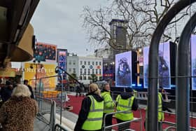 The red carpet is down in London's Leicester Square for the Mickey 17 World Premiere.