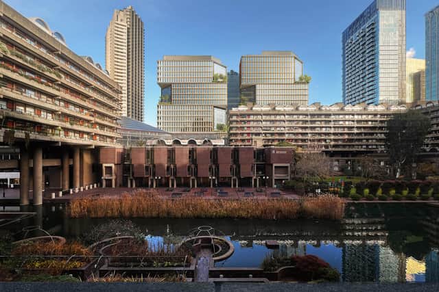 Mock-up images of a proposed new 21-storey office block opposite the Barbican in the City of London have been published