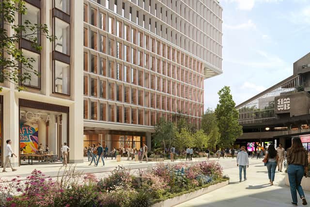 Alterations planned at ground level include new eating and drinking areas and a public space at the entrance of the Barbican Centre.