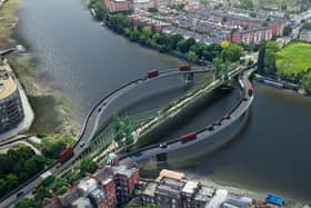 Designs show two new bridges, one either side of the primary structure, in an arc design described as ‘elliptical ribbons’