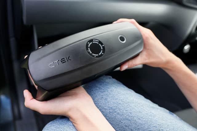 The CS Free is bulky compared to most car chargers, thanks to its built-in lithium battery - but it's not as heavy as you'd expect
