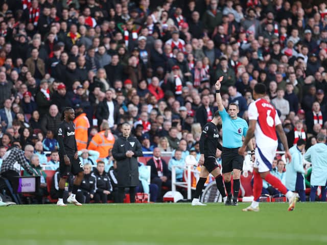Lewis-Skelly was sent off against West Ham