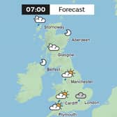 Met Office UK weather map 07:00 February 24.