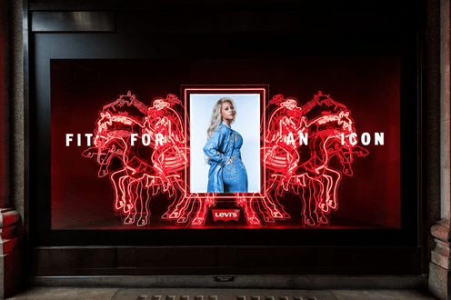 Levi's has taken over the Selfridge's window display