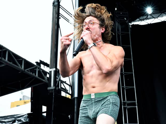 Marc Rebillet performs onstage during Netflix Is A Joke Festival: Outside Joke at Hollywood Palladium on May 04, 2024 in Los Angeles, California.