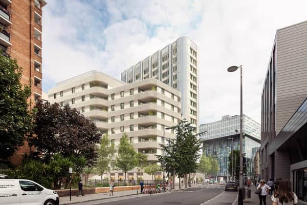 An artist's impression of the development above Southwark Tube station