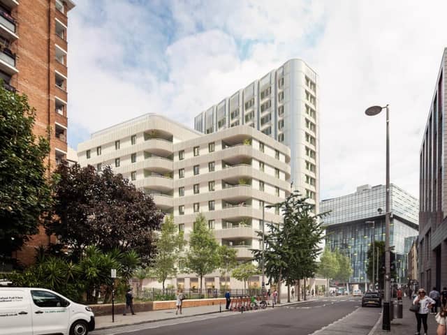 An artist's impression of the development above Southwark Tube station