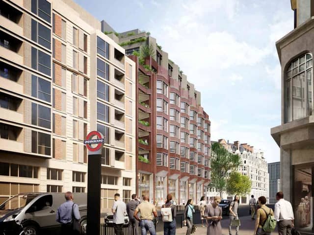 An artist's impression of the development looking east along Brompton Road