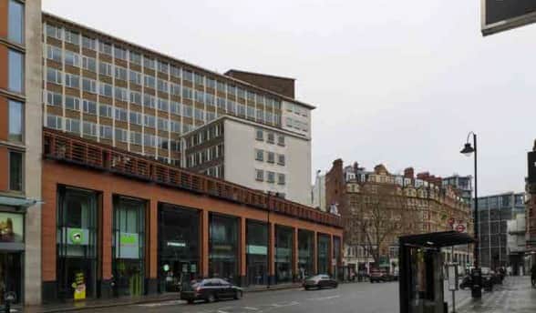 The current site, looking east along Brompton Road