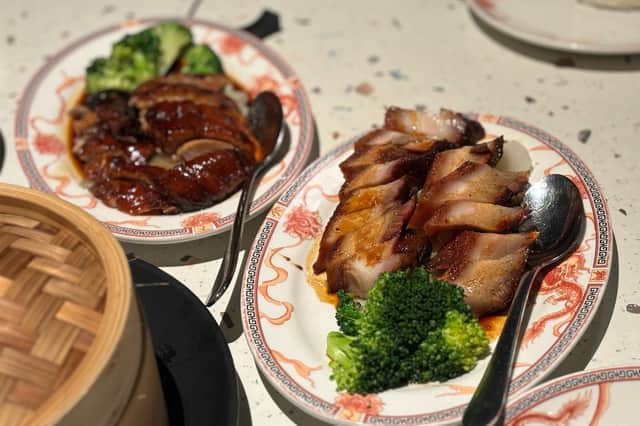 Cantonese style duck and crispy belly pork
